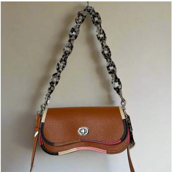 Coach Wavy Dinky Bag Coachtopia Brown Leather CK540 Rainbow Crossbody - Picture 13 of 13